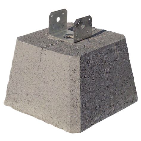 concrete deck block with metal bracket|concrete pier block brackets.